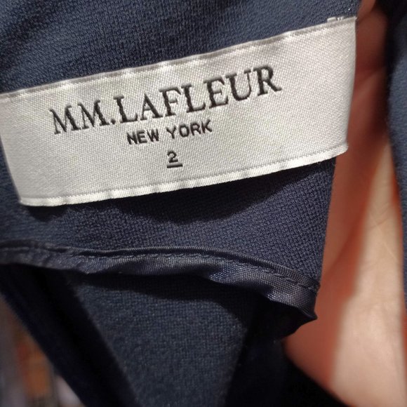 MM Lafleur Womens Lydia Navy Twisted Shoulder Sleeveless Sheath Dress Si… - Picture 4 of 4